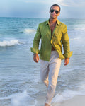 Camisa de Lino Mauricio · Verde Lima