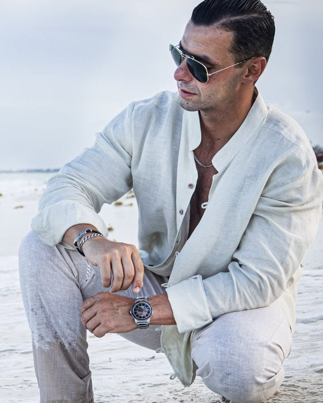 Camisa de Lino Maximiliano · Crema